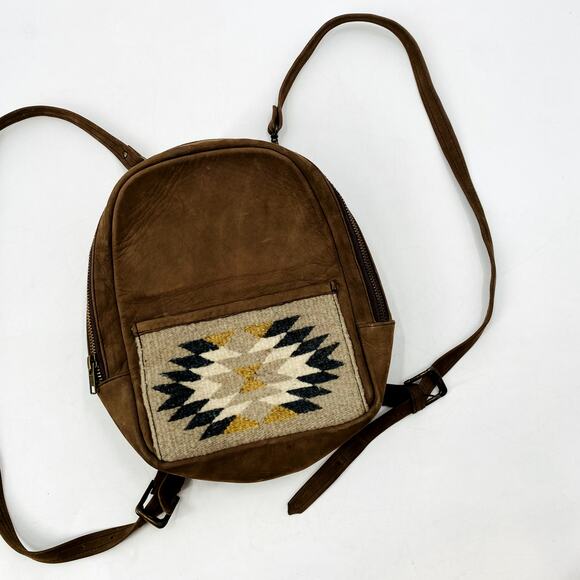 MZ Fair trade Brown Southwestern backpack - Picture 2 of 9